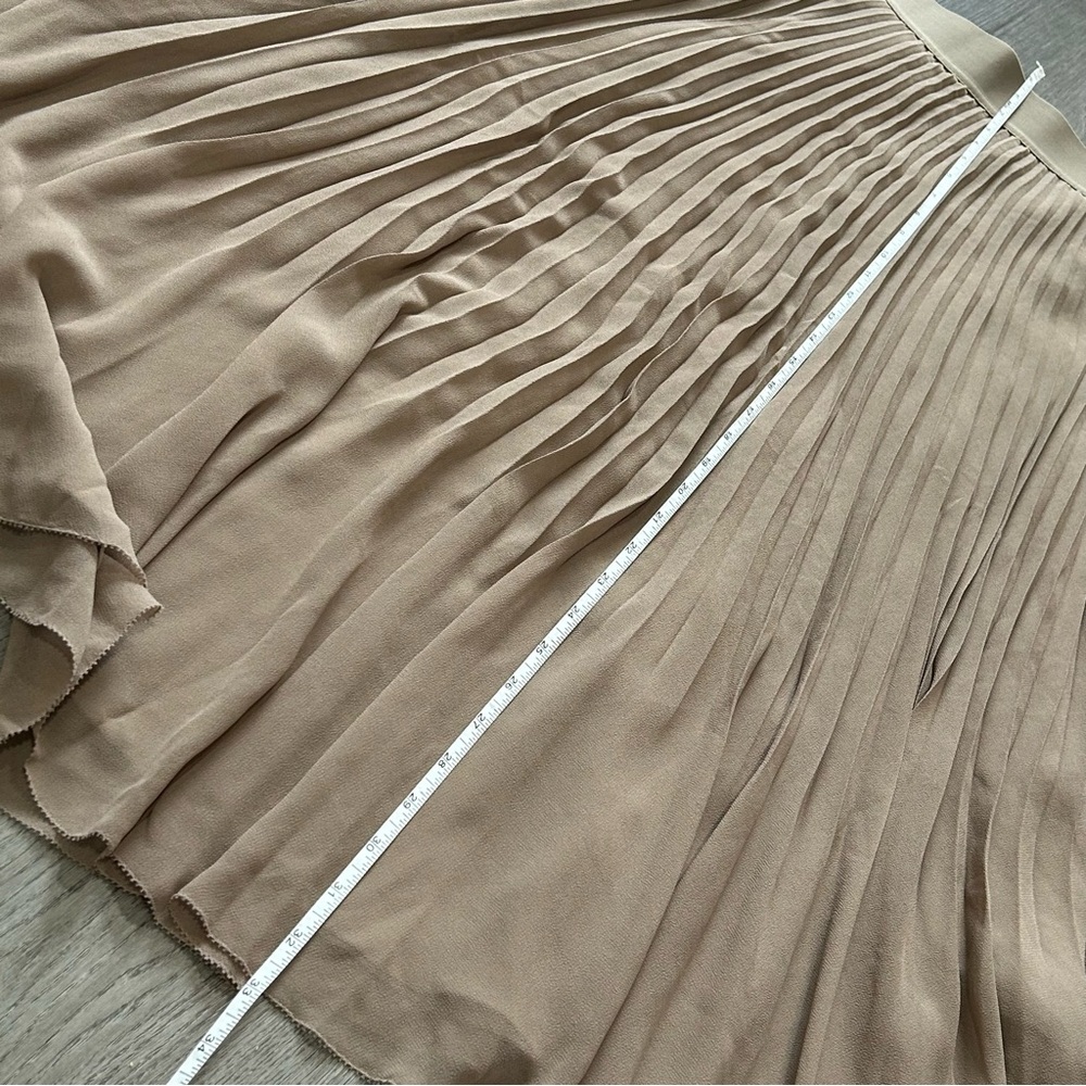 NWT artizia Wilfred Twirl Pleated Chiffon Midi Skirt Taupe Womens Size xl Brown - Picture 13 of 13